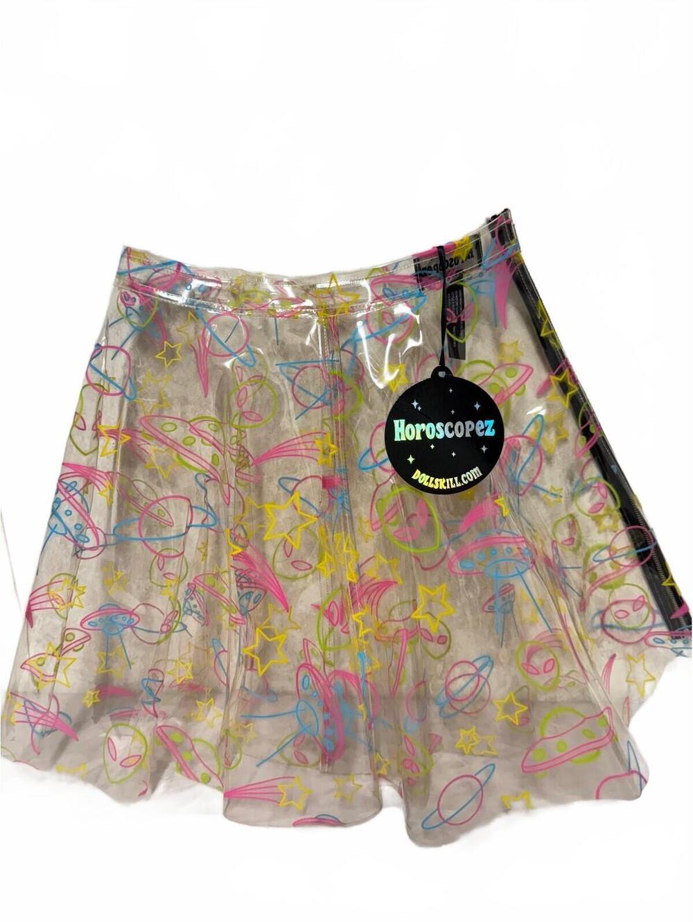 Horoscopez Dolls Kill Ruled By Venus Clear Vinyl Alien Mini Skirt M